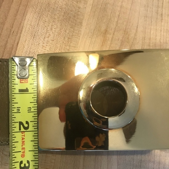 Escada Woman’s Belt Leather Large Buckle Wide Brown Tan Made In Western Germany - Picture 8 of 9